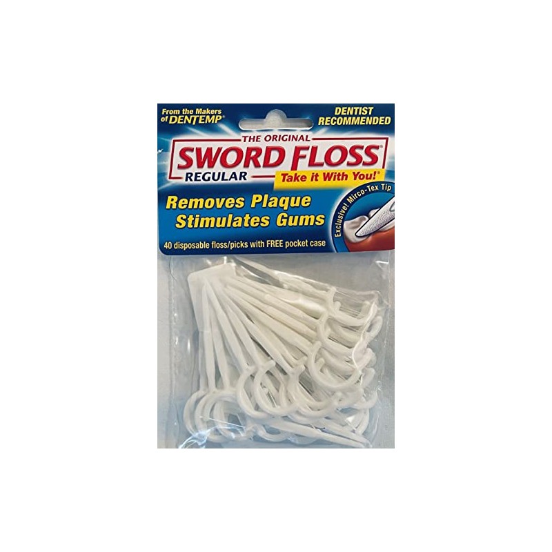 Sword Floss Disposable Floss/Picks Regular 40 Each (Pack of 6)