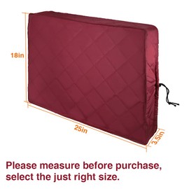 PAMISO Indoor Air Conditioner Cover, 25 X 18 X 3.57 Inch AC Unit Wine Red Covers for Inside with Thick Elastic Strap