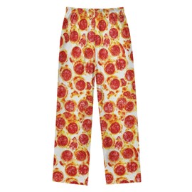 IHCVHQX Pajama Pants Pizza Pepperoni Pattern Soft Pajama Sleep Pant Long Pj Bottoms L