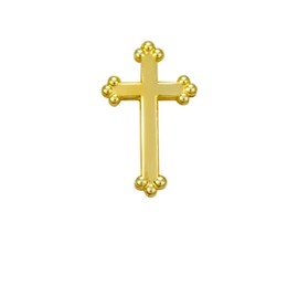 Gold Plated Budded Christian Cross Lapel Pins (package of 12 Pins)