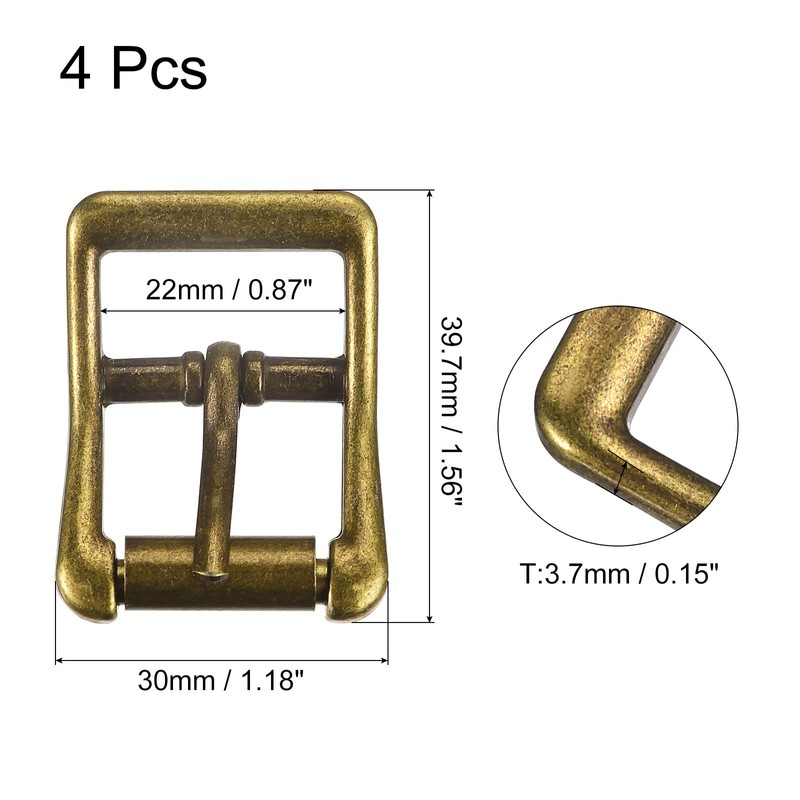 sourcing map Metal Roller Buckle, Single Prong Belt Buckle, Square