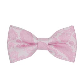 BEWDIO Paisley Bow Ties for Men, Pink Pre-Tied Bowties for Mens Party Wedding (61-06L)