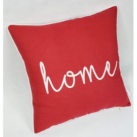 ADecor Pillow Covers Thank You Pillowcase Embroidered Pillow Cover Decorative Pillow Standard Cushion Cover Gift Love Couple Wedding Housewarming P337 (18X18, Home(Red))