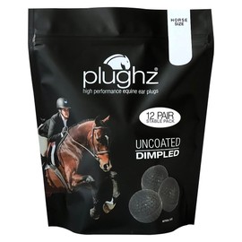 Plughz High Performance Horse Ear Plugs, Uncoated Dimpled, 12 Pairs Stable Pack