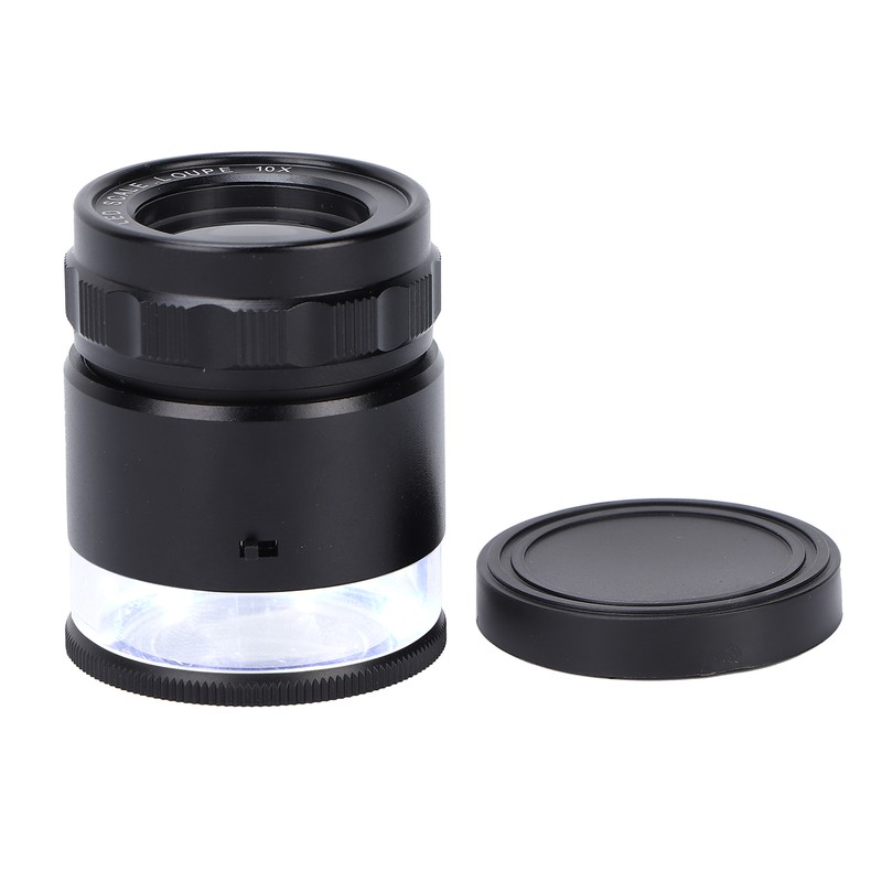 10X Loupe Measuring Magnifier 6LED Illuminated Jewelry Magnifying Glass USB