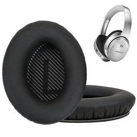 Ear Cushions Replacement for Bose QuietComfort 35 QC35 QC35ii QC45 QC25 QC15 with Upgraded Memory Foam& Durable Protein Leather (Black)