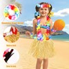 Hawaiian Fancy Dress Women, 8-Piece Tropical Party Set with Grass