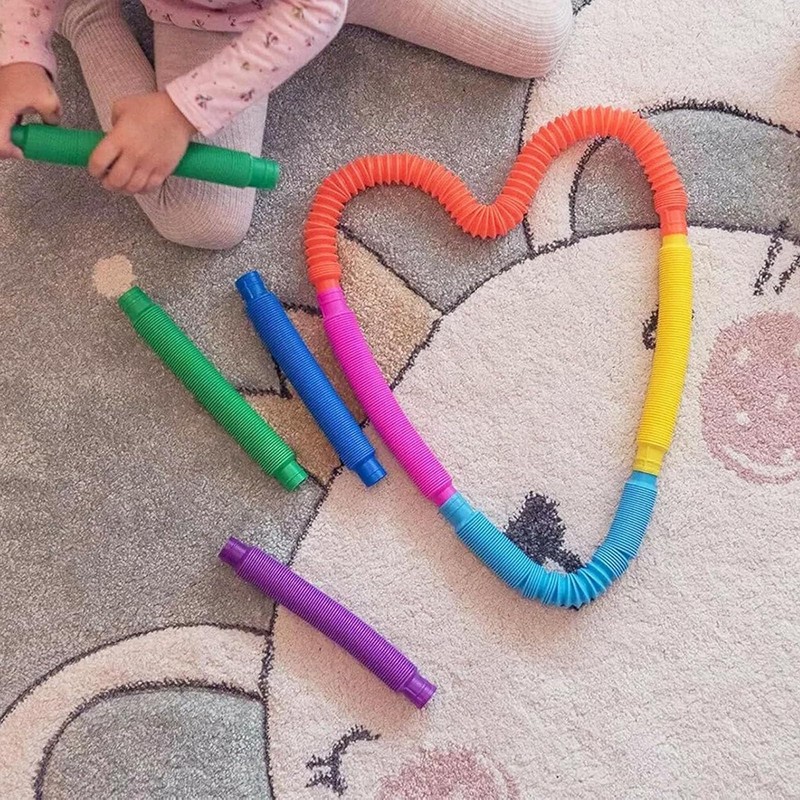 dinghaole 12 Pcs Mini Pop Tubes, Colourful Sensory Toys, sensory