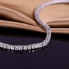18K White Gold Plated 3.0mm Round-Cut Cubic Zirconia Classic Tennis