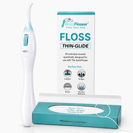 The AutoFlosser Kit de mango para hilo dental Threader - Hilo dental manual diseñado por dentistas con mango ergonómico para implantes, puentes, aparatos de ortodoncia y retenedores fijos - Kit de ini