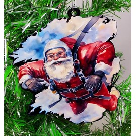 Generic Skydiving Parachute Skydive Santa Claus Ornament, GCCO1.122