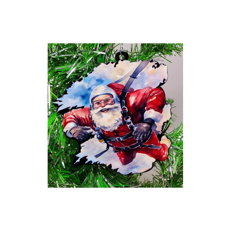 Generic Skydiving Parachute Skydive Santa Claus Ornament, GCCO1.122