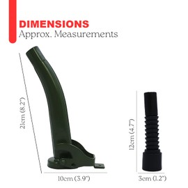 Steel Spout with Rubber Spout - Green Rigid Metal Design, Designed for Jerry Cans, 21cm Large Heavy Duty Metal Spout