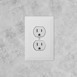 Questech Outlet Covers, Single Duplex Wall Plates 1-Gang Switch Plates Standard Size Electrical Outlet Receptacle Covers, Decorative Bevel Edge, Bright White Satin, 3 Pack
