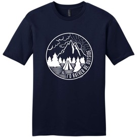 Hiking Clothing Camping Apparel Men Camp Gifts I'd Rather Be Outside Outdoorsy Gifts Young Mens T-Shirt Large NwNvy New Navy