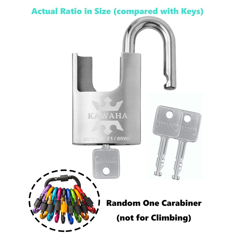 KAWAHA 21/60-4PS High Security Stainless Steel Shrouded Padlock with Stainless
