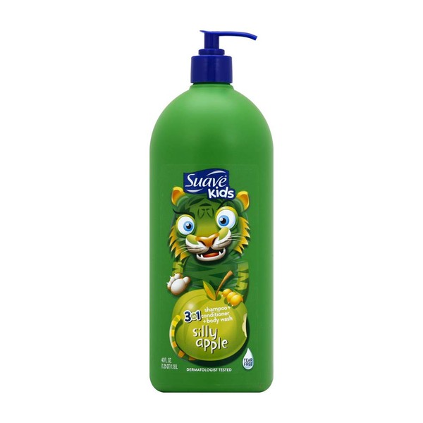 Suave Kids 3 in 1 Shampoo Conditioner Body Wash Silly Apple 40 oz
