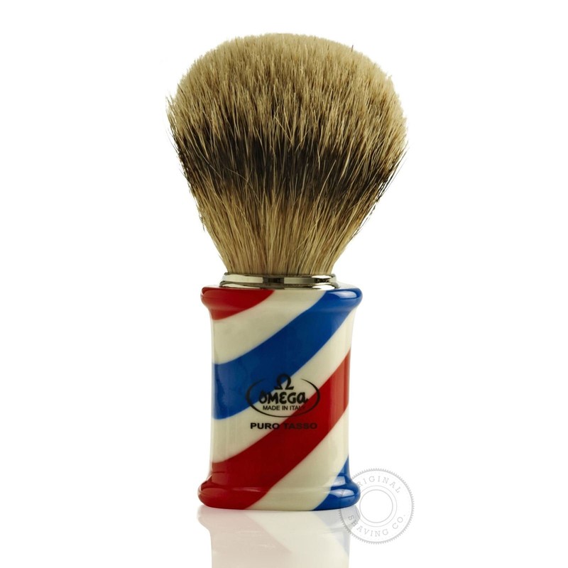 Omega 6735 Barber Pole Super Badger Shaving Brush