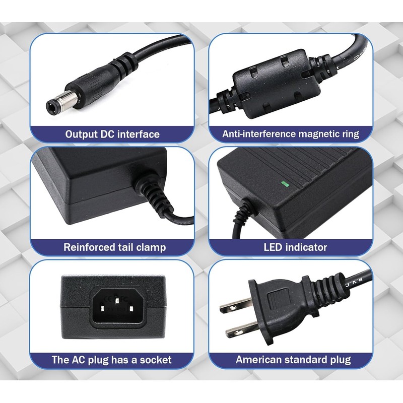 DIGISHUO DC 48V 3A 144W Power Supply Adapter Transformer Switch