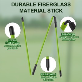 Kulamait 2 Pack Golf Alignment Sticks,Collapsible Golf Alignment Rods 48" Golf Practice Sticks Golf Training Aid for Aiming,Putting,Golf Training Sticks with Clear Tube Case(Green)