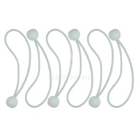 Canopy Ball Bungee Cords, 6-Inch, 6-Piece (1, White)