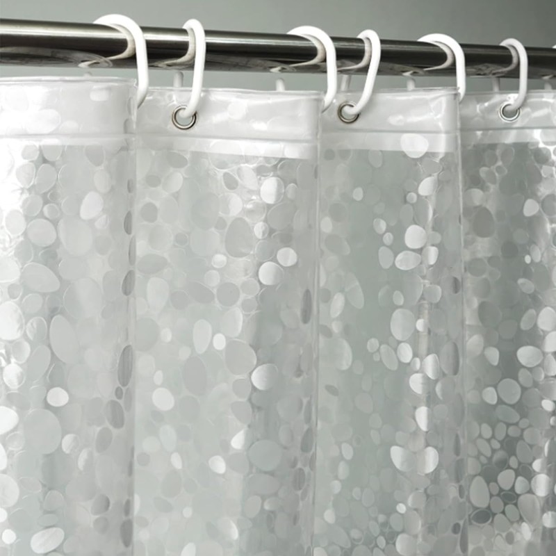 Pebble Pattern Waterproof Translucent Shower Curtain Liner Shower Tub Liner