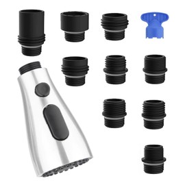 Kitchen Faucet Head Replacement with 9 Adapters, Metal Pull Down Sink Faucet Head, 3 Function Sink Sprayer, American Standard Faucet Adapter, Sink Hose Attachment for Faucet, Moen Kohler Delta Faucets