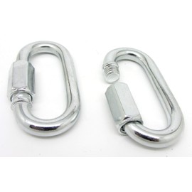 OVAL 2 PACK LOCKING Climbing Sports Cable Machine Carabiner Snap Hook Clip 2.95inch M8-8mm lock Snap Hooks Heavy Duty Stainless Steel Key Chain Clip Fit for Gym,Climbing,Camping,Travelling