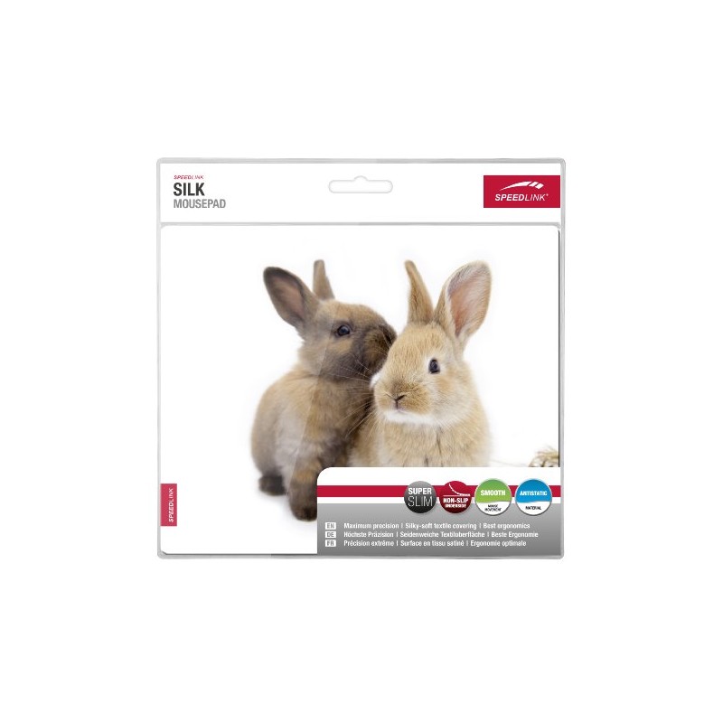 Speedlink Silk Mauspad Hasen (weiche Oberfläche, geringer Gleitwiderstand, gummierte Unterseite,