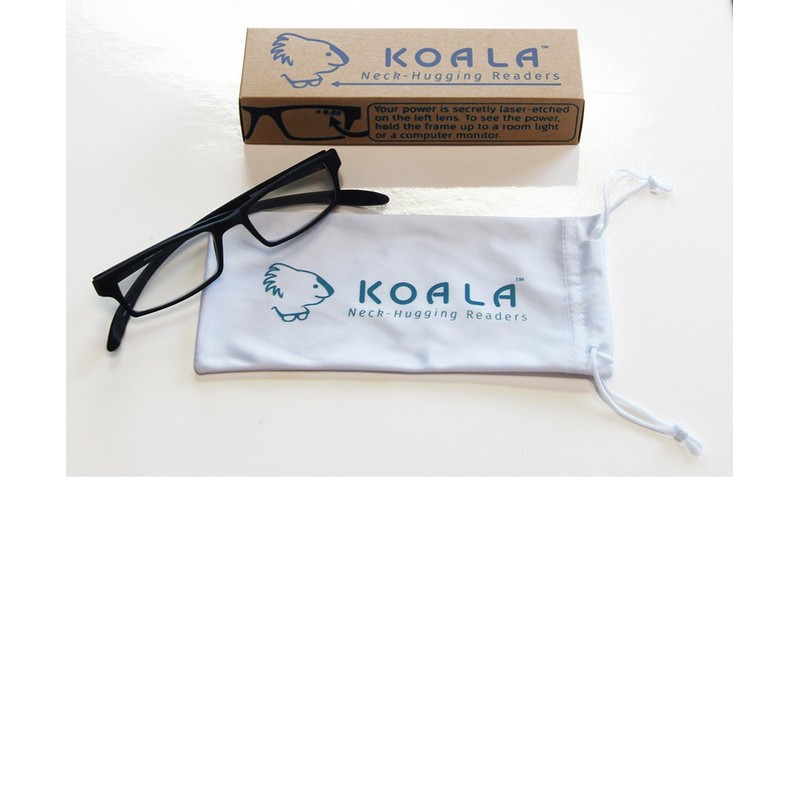 Koala Matte Black +3.00 Neck-Hanging Readers-Rectangle