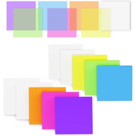 500 Sheets 10 Pads 50 Sheets per pad, Transparent Sticky Notes Colorful Sticky Note Pads Clear Self Stick Notes Translucent Sticky Notes Memo for Office School Message Reminder (3 x 3 Inch)