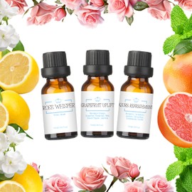 LOXIM Aroma Oil Set Essential Oil Blend Essential Oil 3 x 10ml Azure Refreshment, Rose Whisper, Grapefruit Uplift
