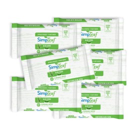 Simpleaf Flushable Wet Wipes Aloe Vera | Plastic Free, Paraben & Alcohol Free | Hypoallergenic & Safe for Sensitive Skin | Soothing Aloe Formula | Adult Toilet Wipes (6 x 50 Counts Pack) 300 Counts