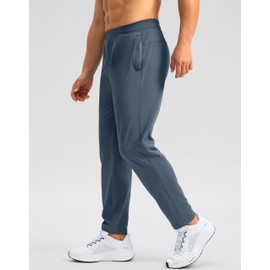 G Gradual 30"/32"/34" Inseam Tall Mens Sweatpants with Zipper Pockets Stretch Golf Workout Pants for Men Casual Athletic(Dusty_Blue,34-M)