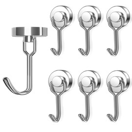 Magnetic Hook with Magnet, Stainless Steel, Vertical Load Capacity: 22.0 lbs (10 kg), Horizontal Load Capacity: 6.6 lbs (3 kg), Refrigerator, Entryway, Key Holder, For Kitchens, Offices, Bathrooms,