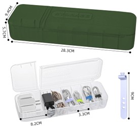 Set of 2 Cable Organiser Box - Practical Storage Box for Cables, Cable Sorter and Cable Protection for Safe Storage and Rewinding of Charging Cables