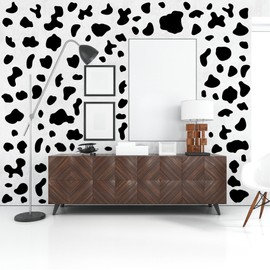 Black Cow Wall Decal Vinyl Peel and Stick Wall Stickers for Bedroom Living Room Office Home DIY Wall Decoration 10 Sheets