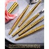 Lemeya 20-Piece Hammered Silver Gold Silverware Set,18/10 Stainless Steel Forging