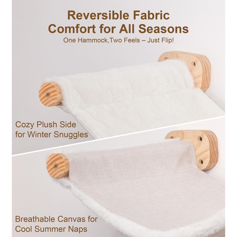 Cat Wall Hammock Set of 3, Wall Shelves with 1