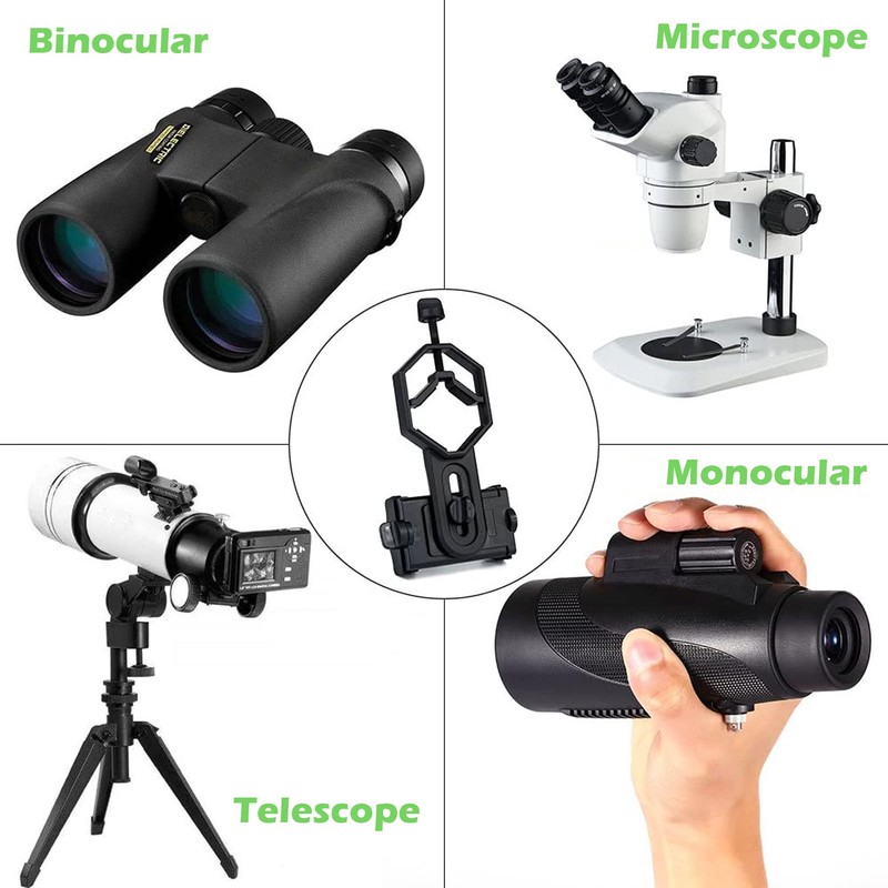 TRAMILY Universal Phone Adapter Mount - Compatible Binoculars, Monocular Spotting