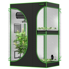 VIVOSUN 2-in-1 36"x24"x53" Grow Tent Multi-Chamber Hydroponic Indoor Plant Grow