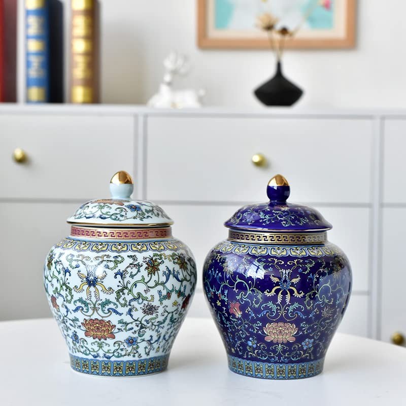 Ginger Jar Decorative Jar Ancient Chinese Imperial Enamel Porcelain (Small,