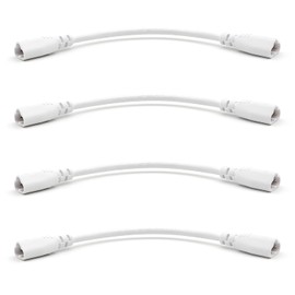 KALINA T5 T8 LED Tube Connector Cable Wire 8inch Double Male to Male End Extension Cord for Integrated LED Fluorescent Tube Light Bulb Lamp Holder Socket(4-Pack 3Pin Male)