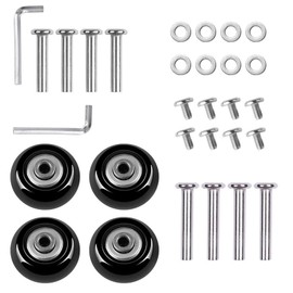MAEZOE 4-Pack Luggage Suitcase Replacement Wheels, 50mm x 18mm Rubber Swivel Caster Wheels Repair Kits for Suitcase Inline Skate Caster Board