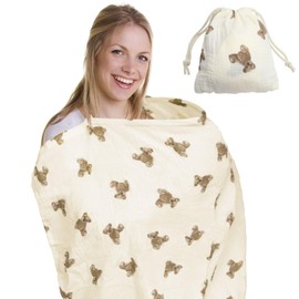 Breastfeeding Cover Muslin Baby Breast Feeding Cover for Mum Infant Stroller Nursing Cover Soft 360° Coverage Breathable Lightweight Apron for Privacy Shield