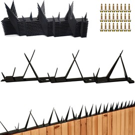 Heavy Duty Metal Fence Spikes-Anti Climb Security Spikes for Fence and Wall-Intruder and Animal Deterrent (Black, 178 inches)