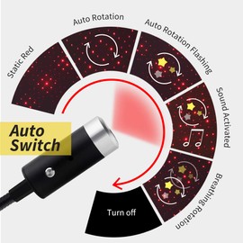 USB Star Night Light,Romantic Auto Roof Lights, XINFOK Adjustable USB Night Light for Bedroom, Car, Party, Ceiling and More - Plug and Play (Red)