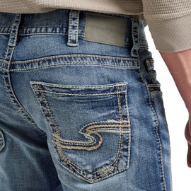 Silver Jeans Co. Men's Zac Relaxed Fit Straight Leg Jeans, Light Indigo, 36W x 30L