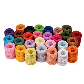 Cuerda de papel con rayas de rafia de 15.31 yardas, cuerda de papel trenzado colorida/cuerda para decoración de bodas, fiestas, flores, decoración rústica, para hacer manualidades, envolver regalos, cesta de flores