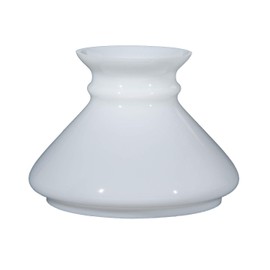 B&P Lamp® 7" Fitter Opal White Slant Style Student Shade for Vintage and Antique Style Lamps